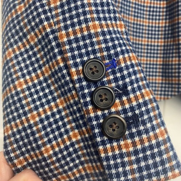 Merona Women's Plaid Houndstooth Blazer Wool Blend Size 4 - Picture 3 of 8